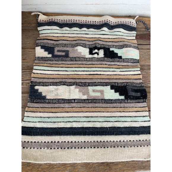 Vintage 1960s Alpaca Wool Saddle Blanket Rug Southwestern - Picture 1 of 14